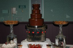 Chocolate Fondue Fountain with heart cutouts